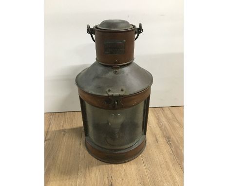 VINTAGE COPPER MASTHEAD LAMP METEORITE