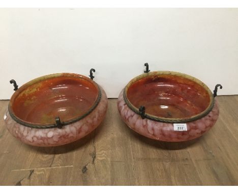 LIGHT BOWL X 3 ART DECO STYLE