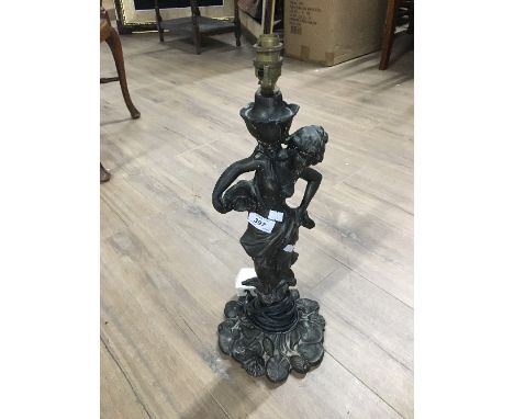 METAL ART NOUVEAU TABLE LAMP