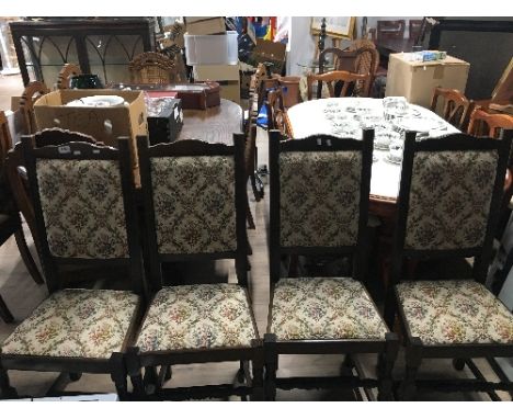 4 DINING CHAIRS WITH TAPESTRY SEAT & BACKS