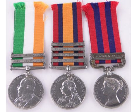 Group of 3 Boer War medals,comprising Indian general service medal 1854 with bar for Hazara 1888, Queens South Africa medal 1