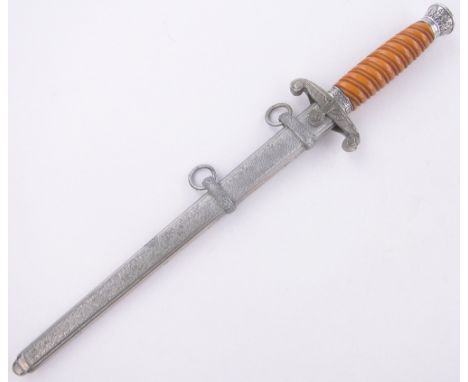 A Second War period German Army officer's dagger,composition & nickel plate hilt, blade marked Alcoso, Solingen, with nickel 