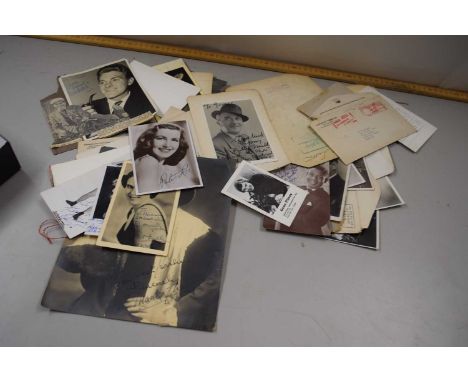 Collection of various vintage photographs, early 20th Century celebrities, many with facsimile signaturues
