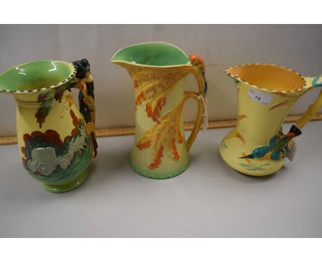 Three Art Deco style jugs by Burleigh ware