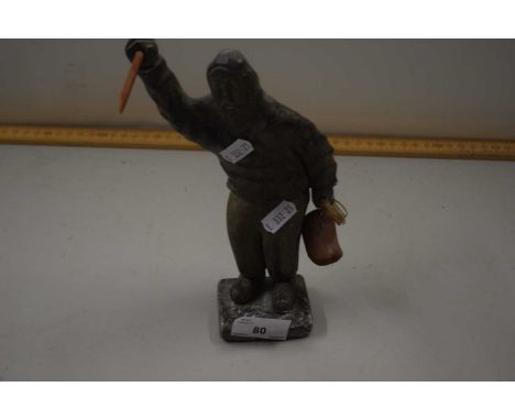 Carved stone model of an Inuit figure