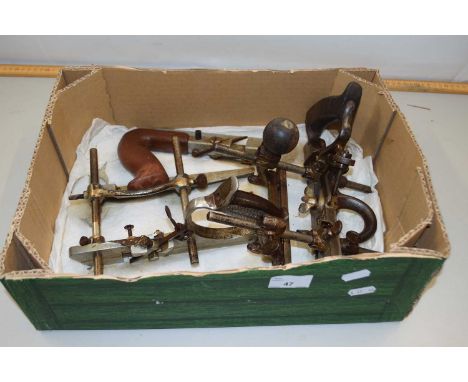 Collection of various vintage wood working planes