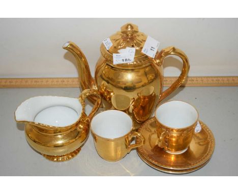 Royal Worcester gilt decorated tea for two set