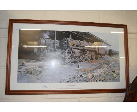David Shepherd Nine Elms, The Last Hours, coloured print, framed and glazed