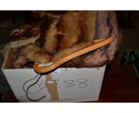 Vintage fur coat together with various fur collars and other related items