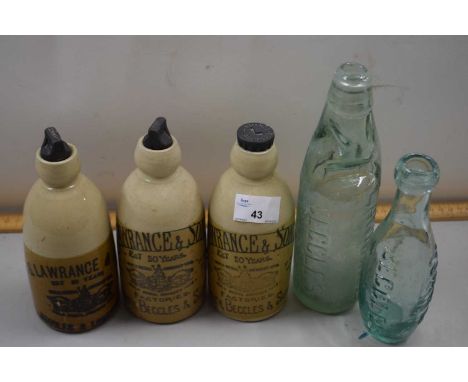 Collection of vintage ginger beer and other bottles