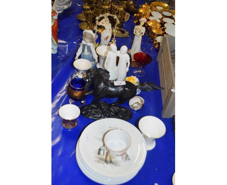 Mixed Lot: Various ceramics to include Franklin Mint model Black Beauty, tapestry vases, various other ornaments, vases, glas