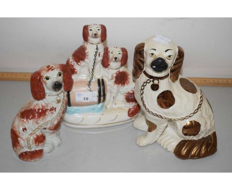 Mixed Lot: Staffordshire model Spaniels