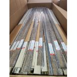 Coffin Box with approximately (827) single Flush Stair Nose 94" Long 3.0-5.5mm- Various colors