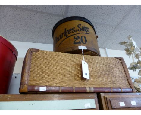 A wicker luggage case together with a vintage Pearkes &amp; Sons hat box (2)