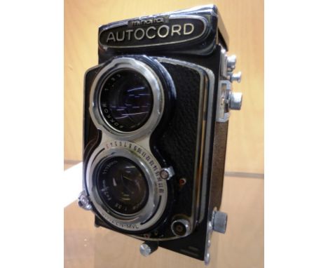 A vintage Minolta Autocord twin lens camera.