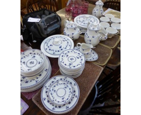 A Royal Doulton English Translucent china part tea and dinner service in the Yorktown pattern (TC1013), to include teapot; co