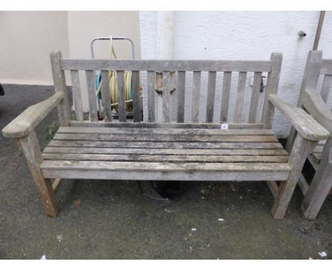A teak garden bench, 