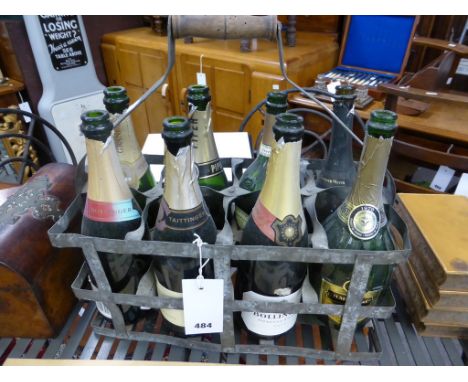 A vintage French champagne carrier.