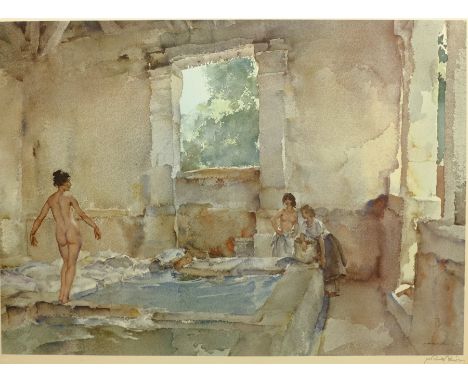 William Russell Flint (British 1880-1941): 'Lavoir La Bastide', colour print signed in pencil with Fine Art Trade Guild blind