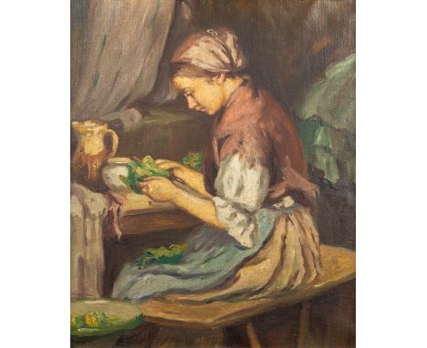 Friderika KOVACSEV (1891-1975) 'Young Girl' a painting, oil on canvas. Marked BendŽnŽ K. Fr. in the lower right. (50 x 60 cm)