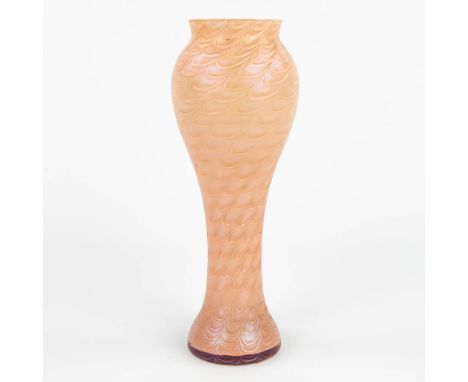 Pallme Kšnig, a vase made of glass in art nouveau style. (30 x 11,5 cm)