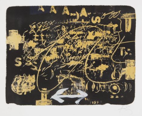                     TÁPIES,             Antonio(1923 Barcelona - 2012 Barcelona)    Composition-LettresFarblithographie. Sign