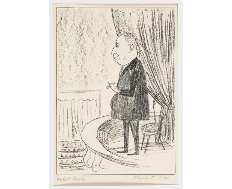                     SHAW,             Elisabeth(1920 Belfast - 1992 Berlin)    "Herbert Ihering"Lithografie. Bleistiftsignatu