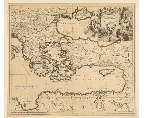                     DANCKERTS,             Justus(1635 Amsterdam - 1701 Amsterdam)    Landkarte des MittelmeerraumesKupfersti