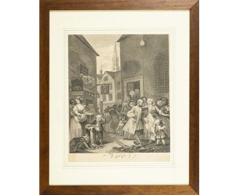                     HOGARTH,             William (nach)(1697 London - 1764 London)    "The Four Times of the Day"4 Kupferstic