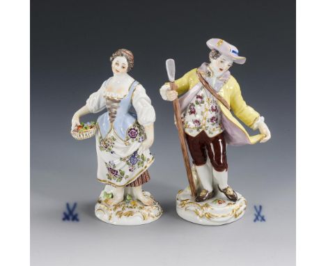 Gärtner und Gärtnerin. Meissen. Schwertermarke, Jahreszeichen 1991 und 1992, 1. Wahl. Entwurf: 1750/60.                     K