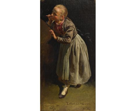                     HECK,             R.    Bildnis Kathrine WalzÖl/Leinwand/Karton. Rechts unten monogrammiert mit Ortsangab