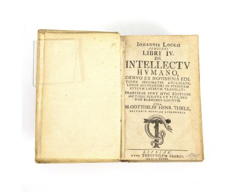                     LOCKII ARMIGERO,             Iohannis     "Libri IV. de Intellectu humano, ...""... denuo ex novissima ed