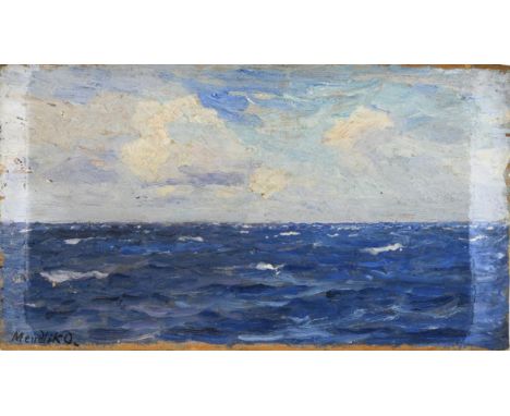                     MENDLICK,             Oscar(1871 - 1963 Aerdenhout)    MeeresbildÖl/Holz. Links unten signiert. 14 x 24,5