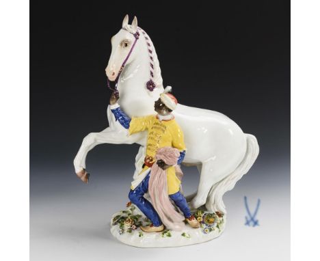 Mohr mit Schimmel. Meissen. Schwertermarke, 1934-1945, 1. Wahl. Modell-Nr.: 1067. Entwurf: um 1750.                     KAEND
