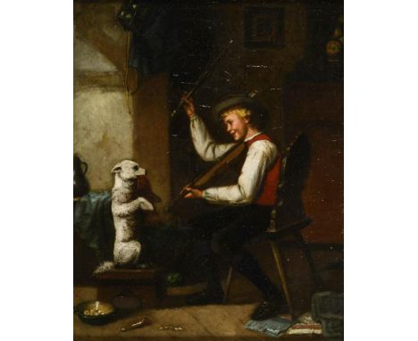             Monogrammist: Der HundedompteurÖl/Leinwand. Links unten monogrammiert. 39 x 32 cm. Gerahmt : 64 x 56 cm.         