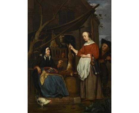                     METSU,             Gabriel - Museumskopie nach    "Die alte Wildbrethändlerin"Öl/Leinwand. Unsigniert, ve