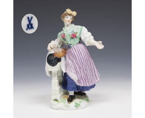 Klöpperin aus dem Erzgebirge. Meissen. 1935-1947. Modell-Nr. Q 190 k (neue Form-Nr. 60510).             Höhe: 14,5 cm.       