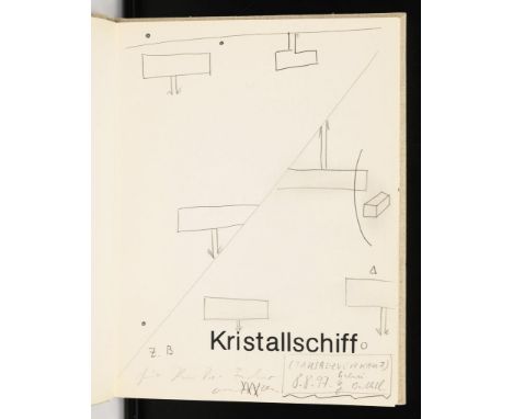             Seltenes Künstlerbuch "Kristallschiff"1987. 31 x 23,6 cm.             Vollständiges, gebundenes Künstlerbuch "Kri