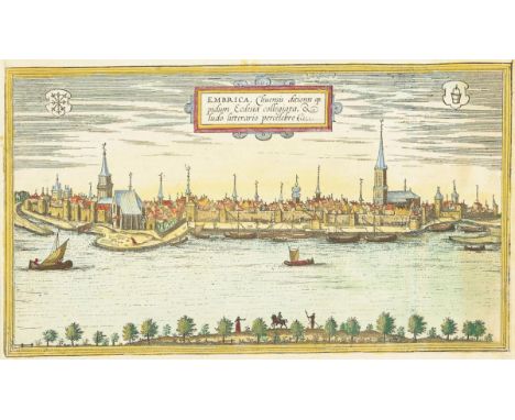                     BRAUN, GEORG / HOGENBERG, FRANS,     Ansicht von Emmerich am RheinKolorierter Kupferstich. Druckplatte: 1