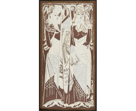                     GONCHAROVA,             Natalia Sergeevna(1881 Ladyzhino - 1962 Paris)    Bal Banal21,5 x 11 cm. Gerahmt 