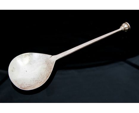 George Hart for the Guild of Handicraft, an Arts and Crafts silver seal top spoon, hand hammered form, with cushioned finial,