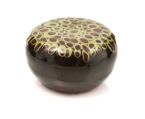 Guy Sydenham for Poole, a Studio ware paperweight, ovoid form with mottled slip decoration, impressed marks and personal seal