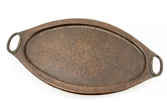 William Peace An Arts And Crafts Copper Tray Twin Handled Oval Crafts Copper Tray