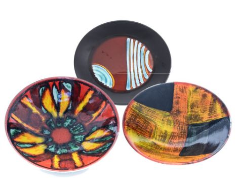 Poole pottery - large bowl, bowl and plate (3) 