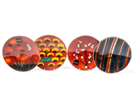 Four Poole Art Pottery dishes 'Fantasy' 'Decadence', 'Clarice' and 'Blossom'