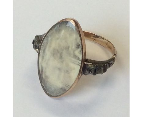 A good Georgian boat shaped ring with paste shoulders. Approx.4.3 grams. Est. £50 - £80.