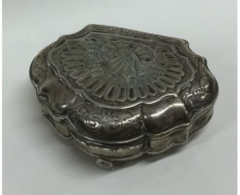 A good quality Norwegian silver snuff box with gilded interior with scrolls and flowers to shaped edge. Punched to interior. 