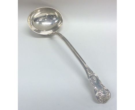 A heavy Kings' pattern silver soup ladle. Exeter. By Mayer. Approx. 251 grams. Est. £150 - £200.