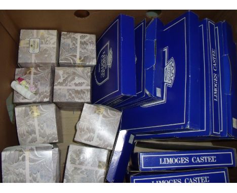Selection of Limoge Castel plates and Coalport posy ornaments (all boxed