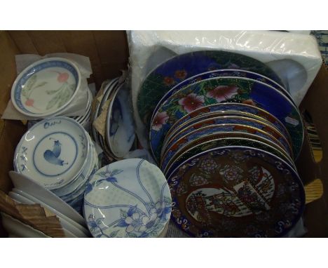 Large selection of Oriental plates, collectors plates etc.